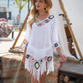 Malia Crochet Fringe Beach Cover-Up