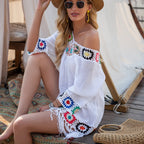 Malia Crochet Fringe Beach Cover-Up