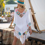Malia Crochet Fringe Beach Cover-Up