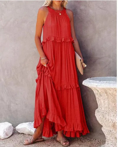 Marina Ruffle Bohemian Maxi Dress