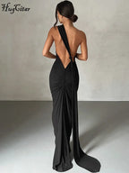 Alessia One-Shoulder Backless Maxi Dress