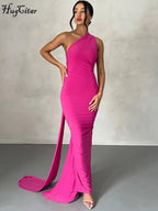 Alessia One-Shoulder Backless Maxi Dress