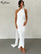 Alessia One-Shoulder Backless Maxi Dress