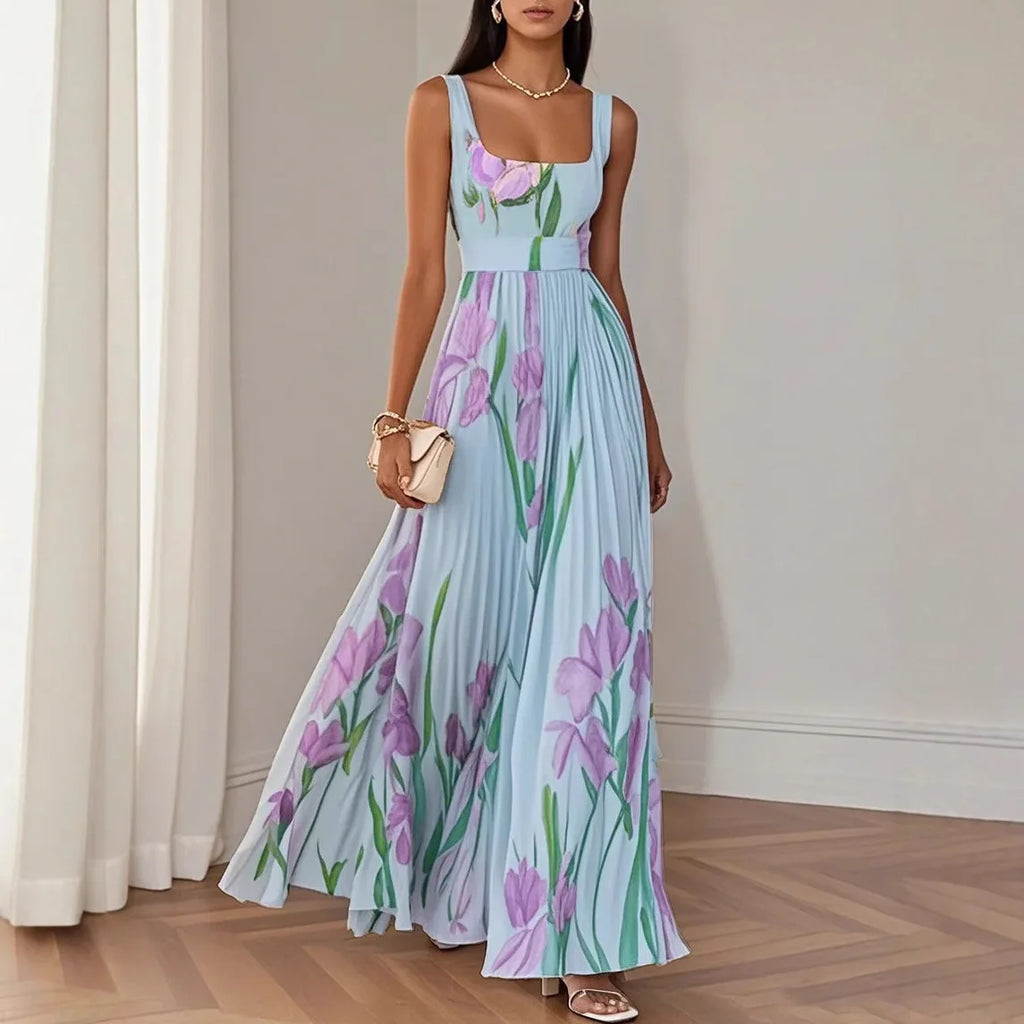 Isabella Floral Pleated Maxi Dress