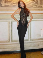 Isadora Lace Halter Maxi Dress