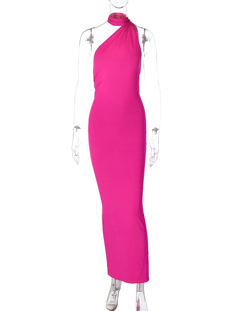 Alessia One-Shoulder Backless Maxi Dress