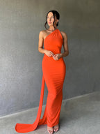 Alessia One-Shoulder Backless Maxi Dress