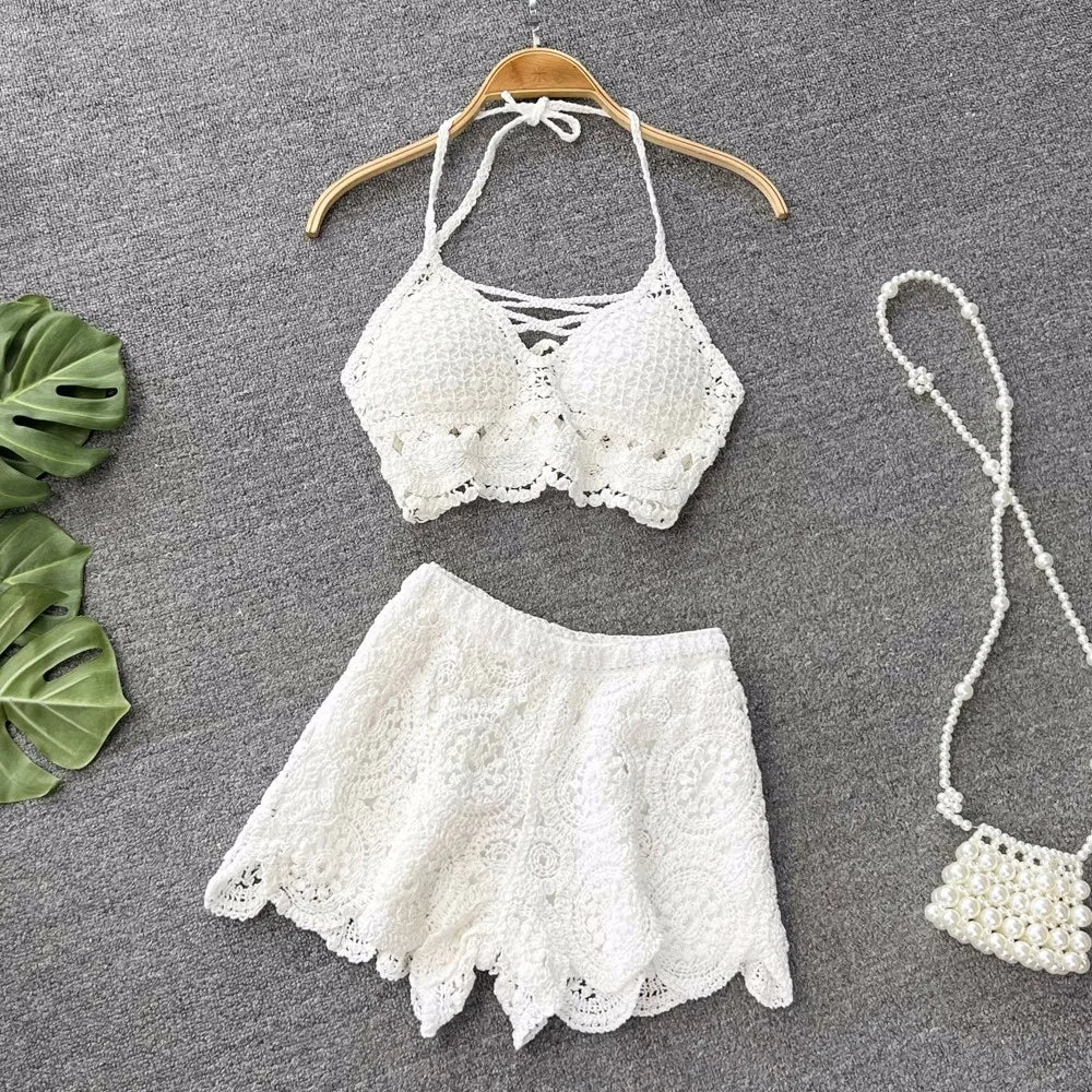 Aria Crochet Two-Piece Vacation Set