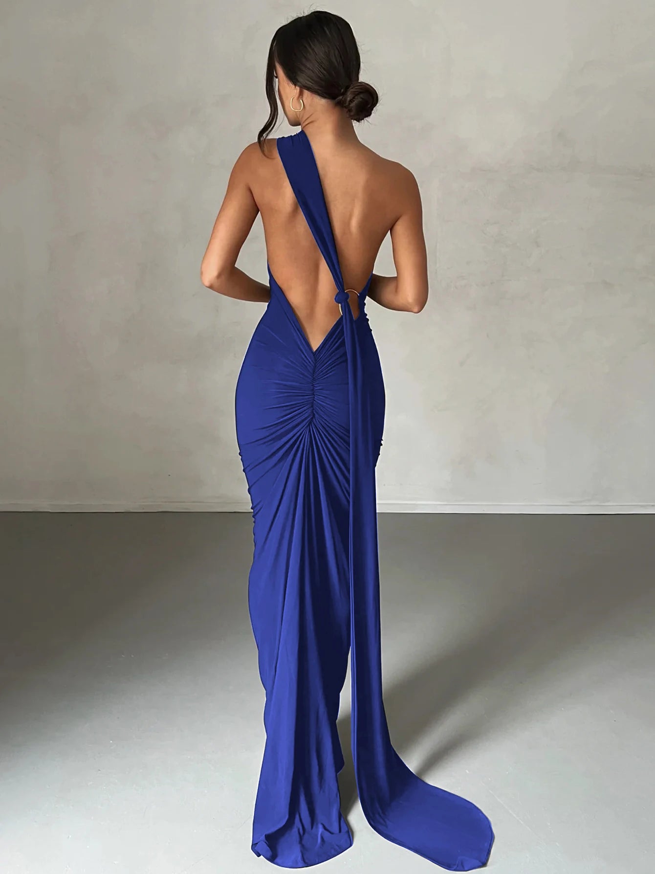 Alessia One-Shoulder Backless Maxi Dress