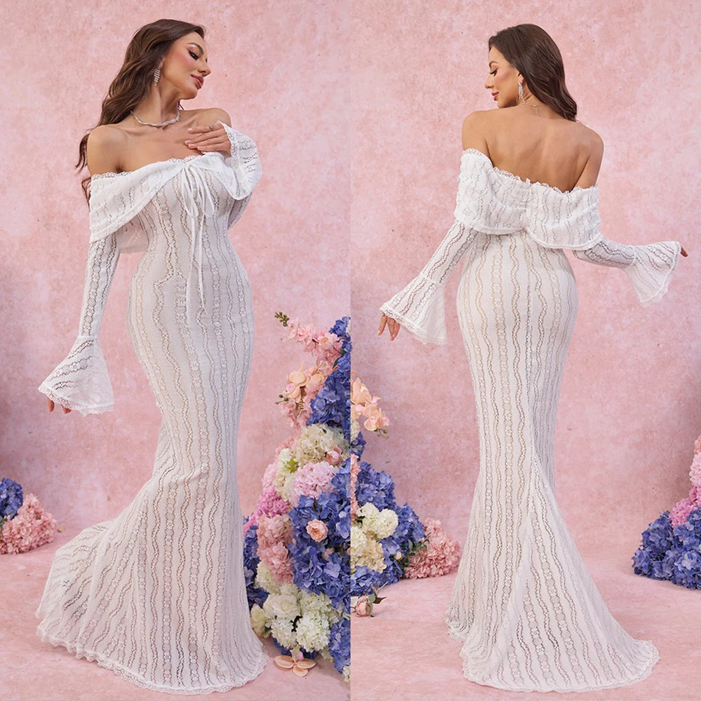 Bianca Off-Shoulder Lace Maxi Dress