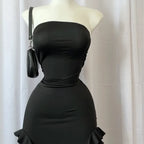 Selene Strapless Tassel Midi Dress