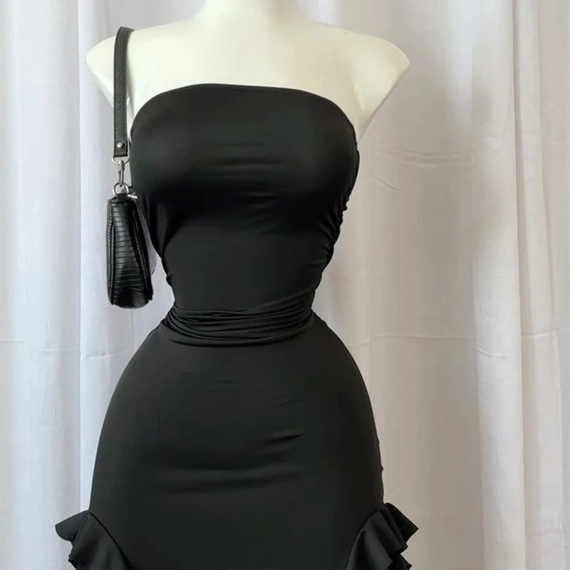 Selene Strapless Tassel Midi Dress