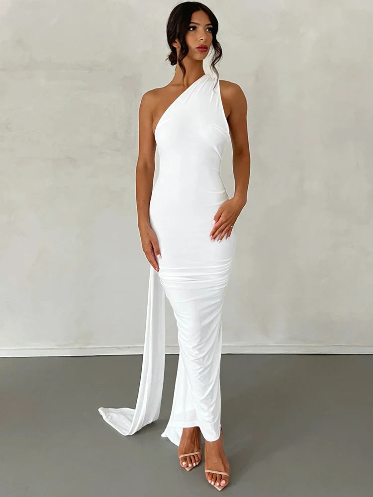 Alessia One-Shoulder Backless Maxi Dress