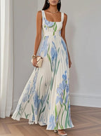 Isabella Floral Pleated Maxi Dress