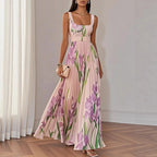 Isabella Floral Pleated Maxi Dress