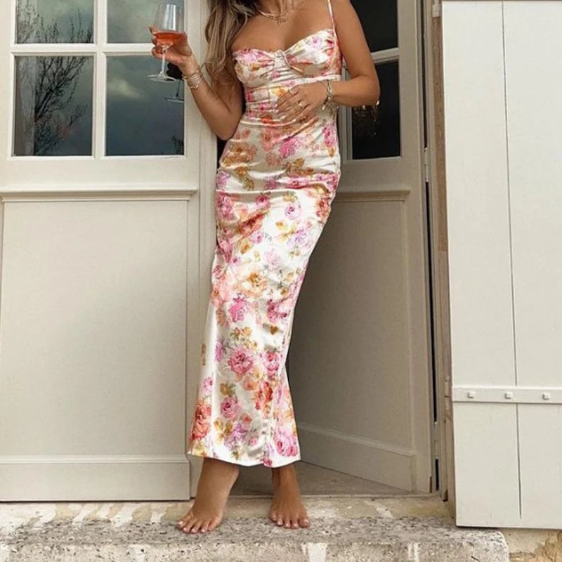 Rosalia Floral Backless Maxi Dress
