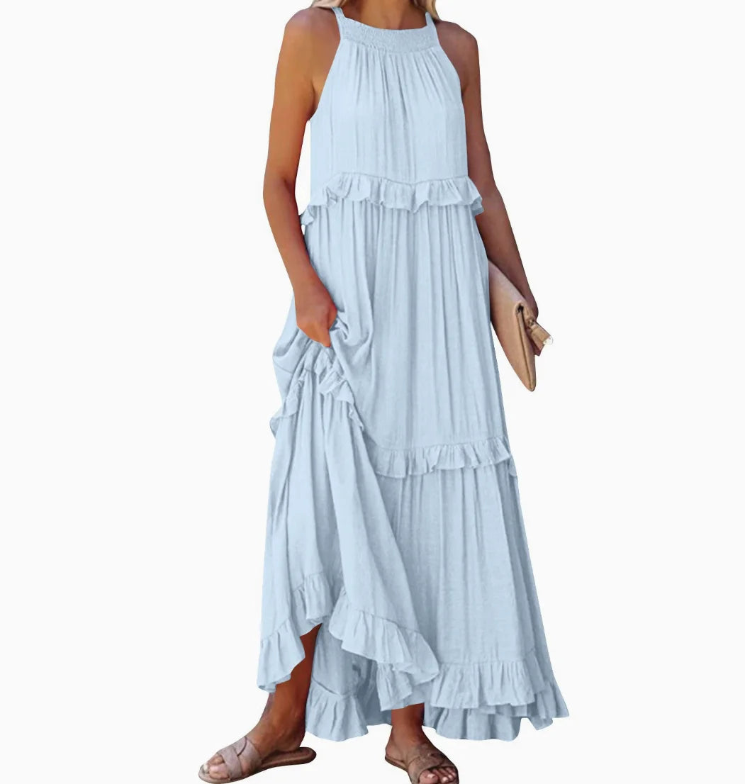 Marina Ruffle Bohemian Maxi Dress
