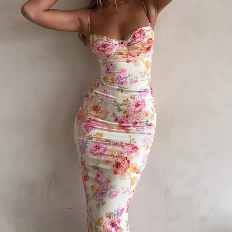 Rosalia Floral Backless Maxi Dress