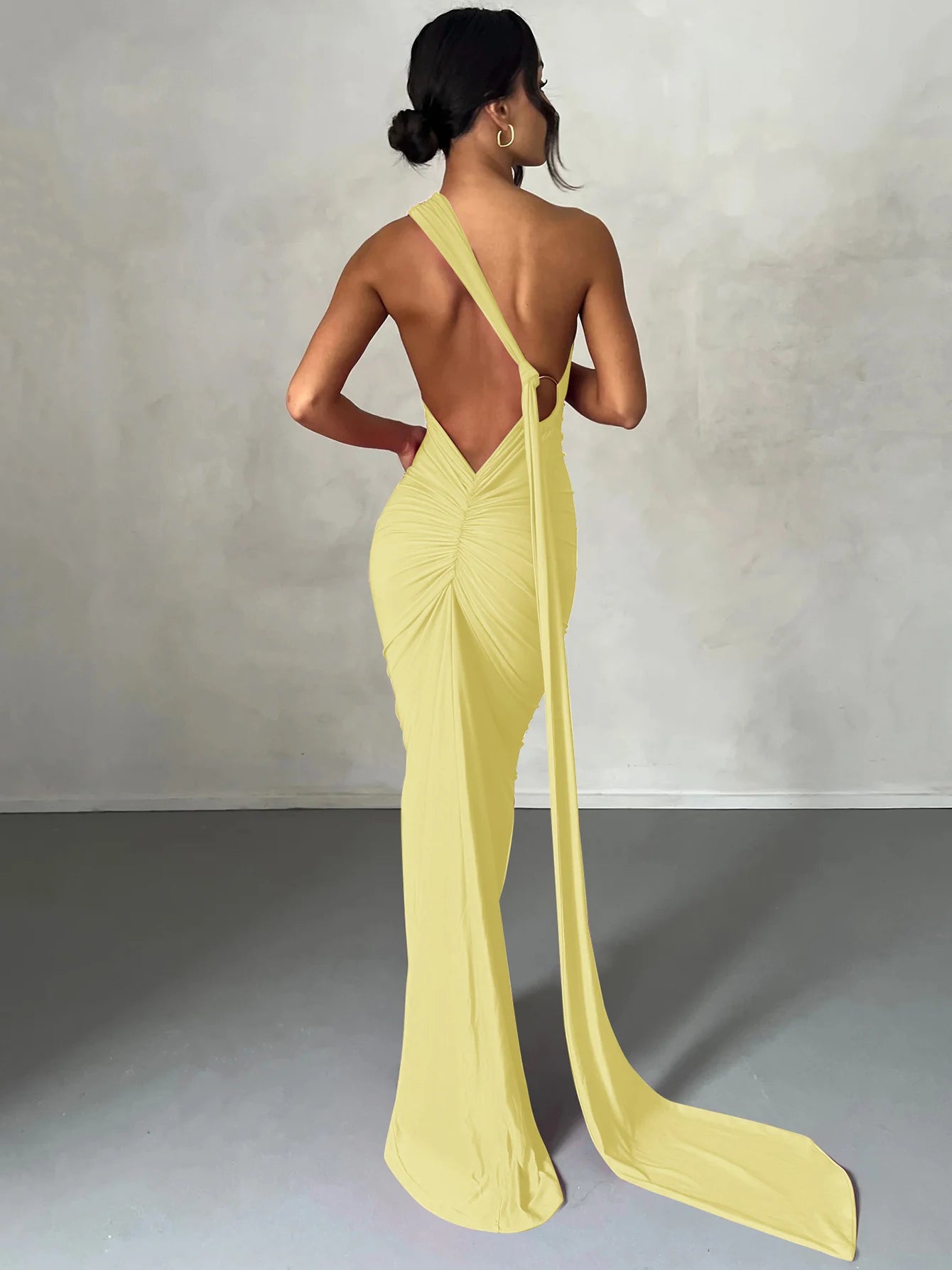 Alessia One-Shoulder Backless Maxi Dress