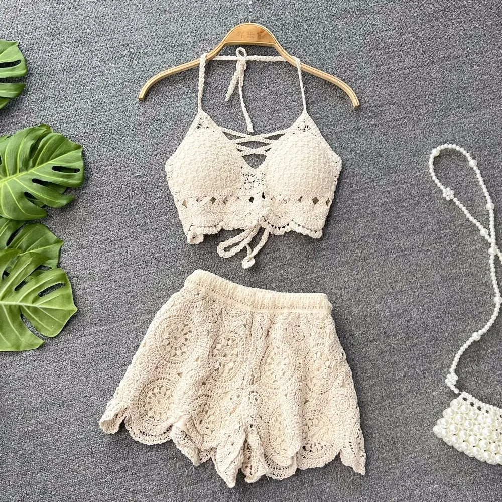 Aria Crochet Two-Piece Vacation Set