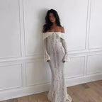 Bianca Off-Shoulder Lace Maxi Dress
