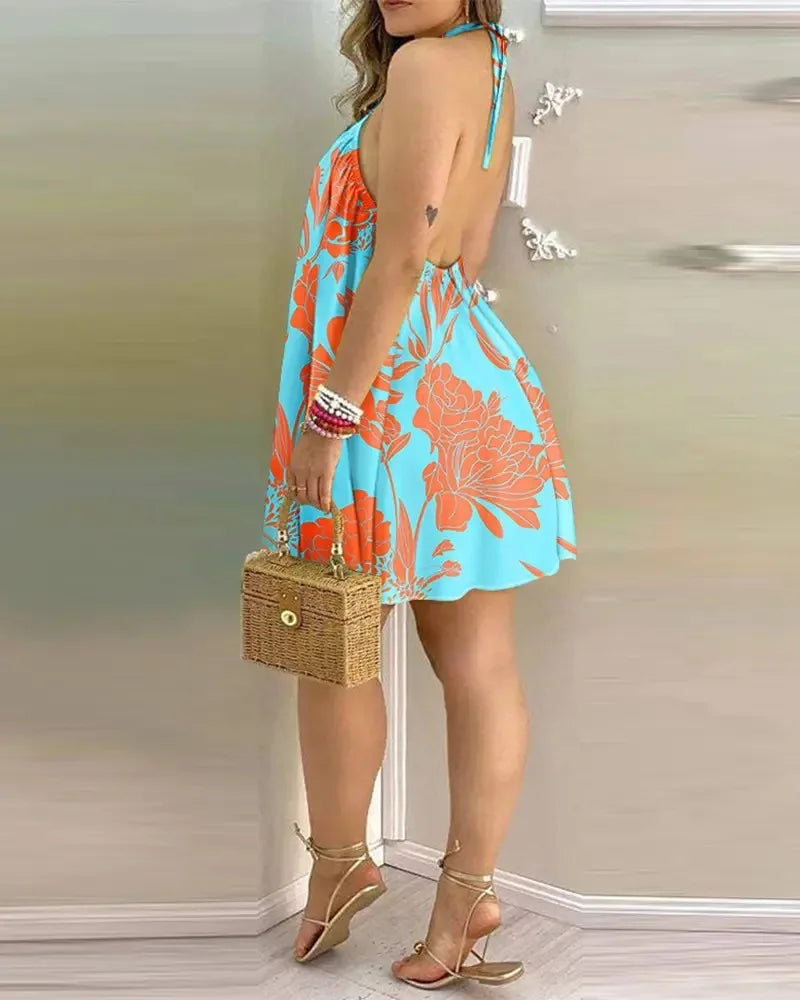 Paloma Boho Halter Mini Dress