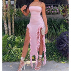 Selene Strapless Tassel Midi Dress