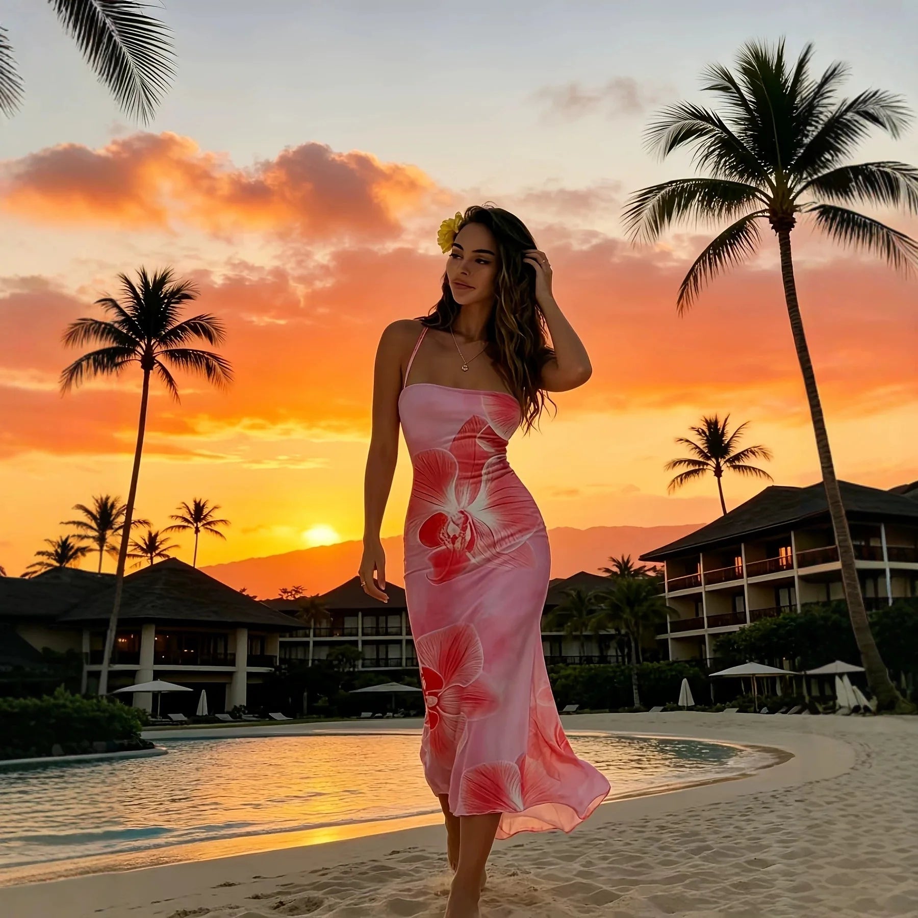 Solana Floral Backless Maxi Dress