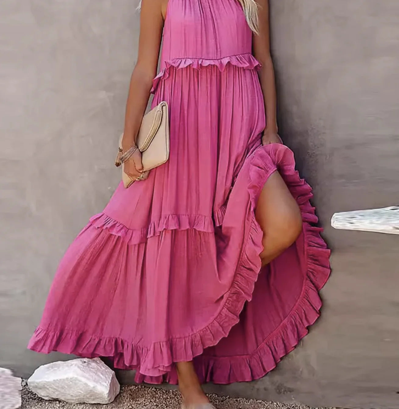 Marina Ruffle Bohemian Maxi Dress