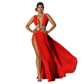 Serena Embellished Deep V Maxi Dress