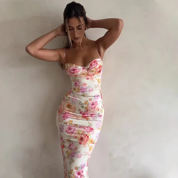Rosalia Floral Stretch Maxi Dress