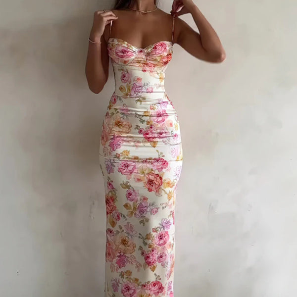 Rosalia Floral Backless Maxi Dress