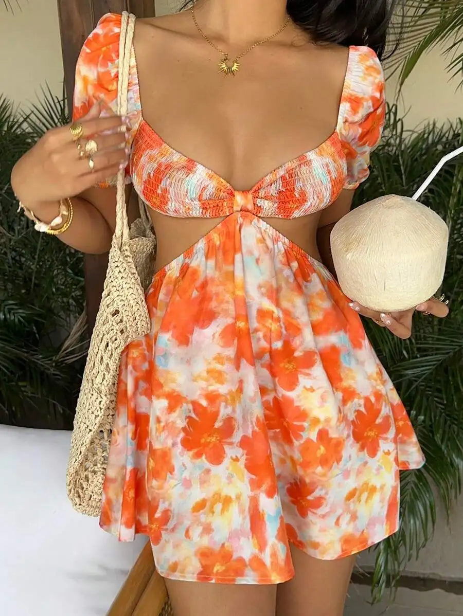 Sienna Floral Puff Sleeve Mini Dress