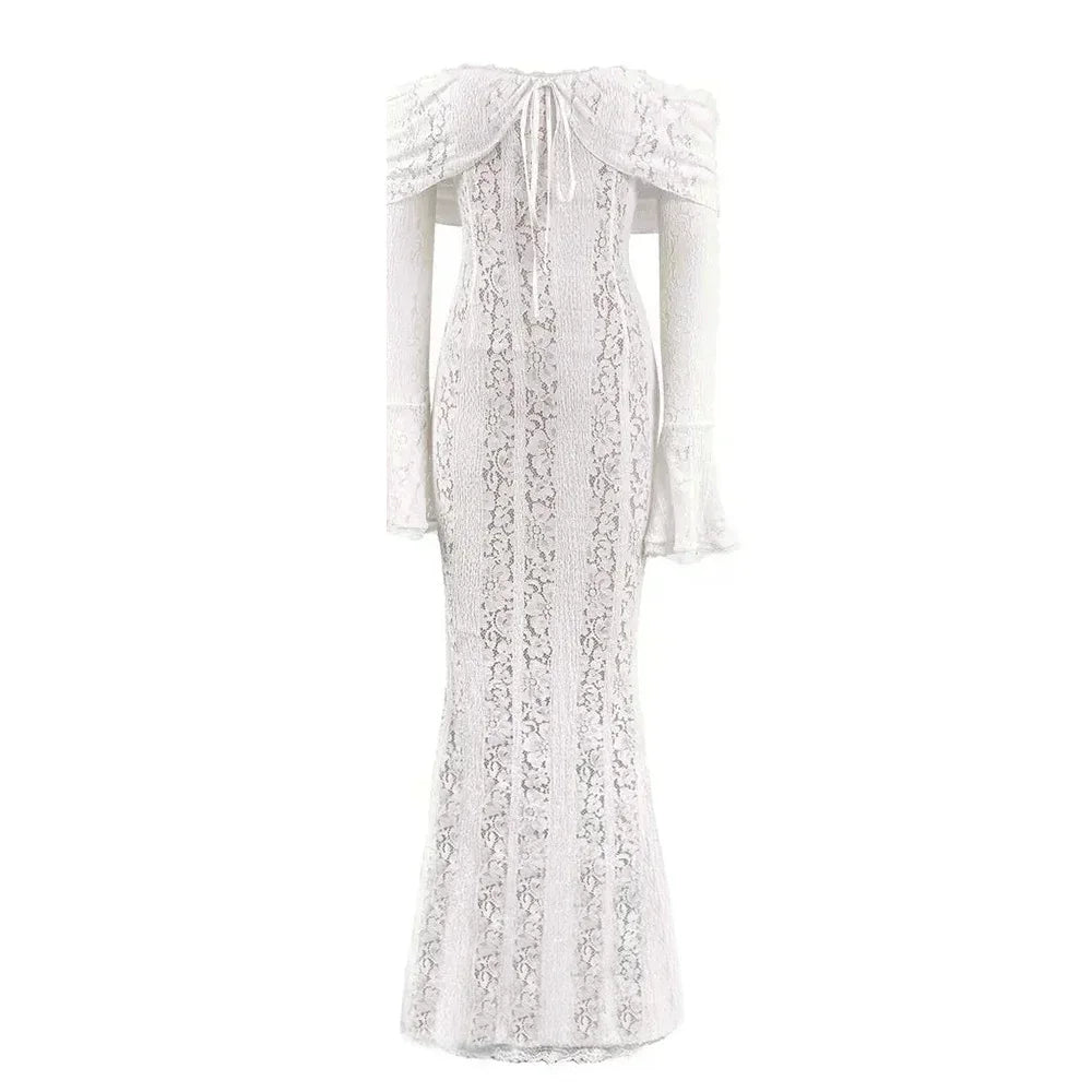 Bianca Off-Shoulder Lace Maxi Dress
