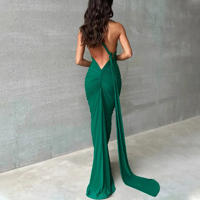 Alessia One-Shoulder Backless Maxi Dress