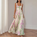 Isabella Floral Pleated Maxi Dress