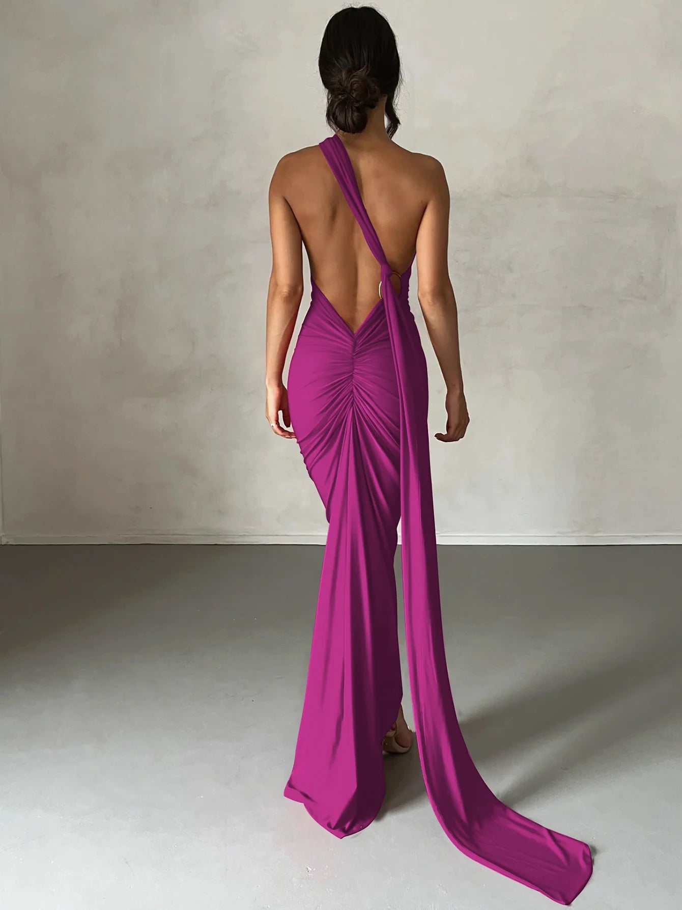 Alessia One-Shoulder Backless Maxi Dress