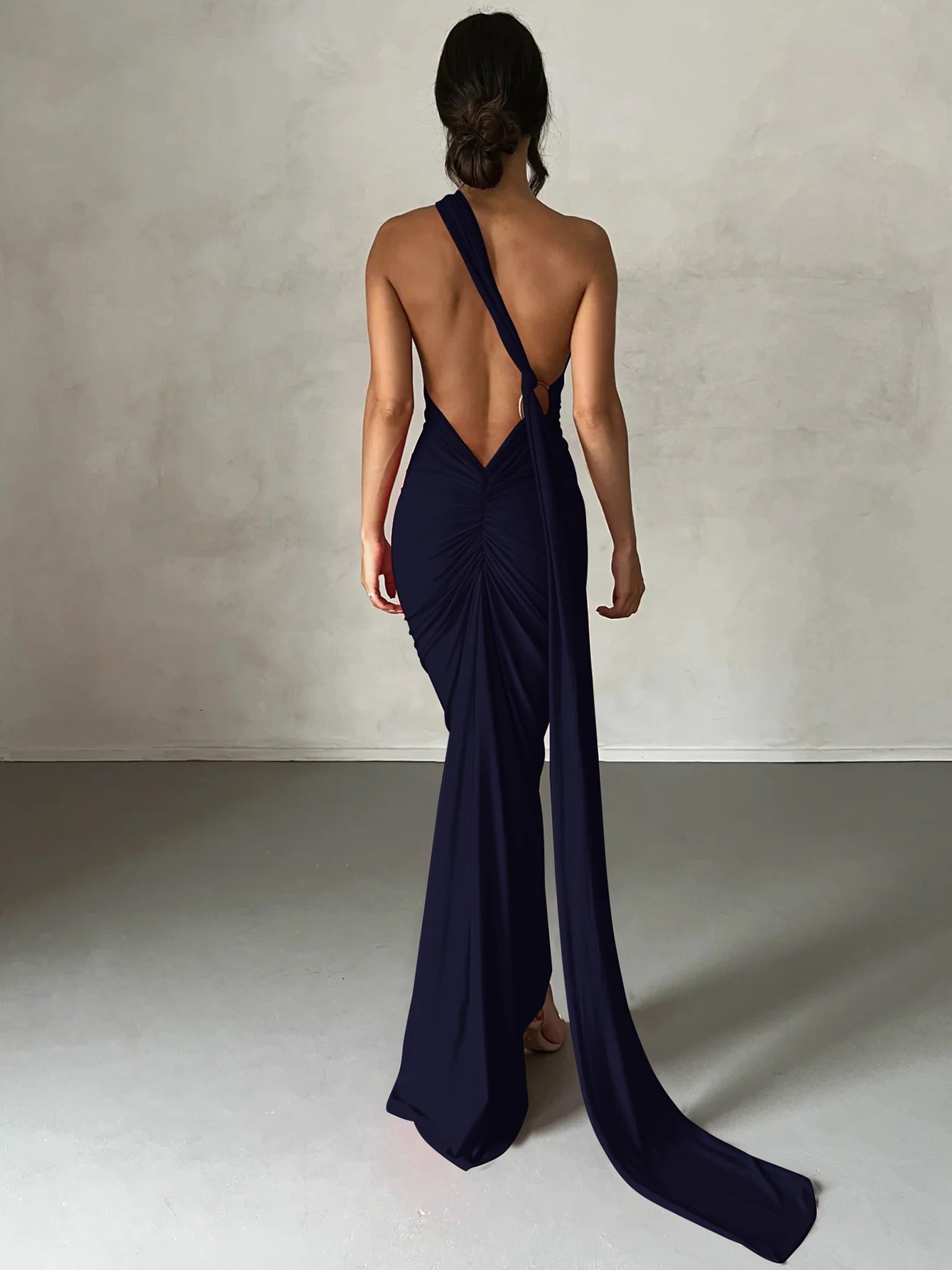 Alessia One-Shoulder Backless Maxi Dress