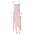 Selene Strapless Tassel Midi Dress