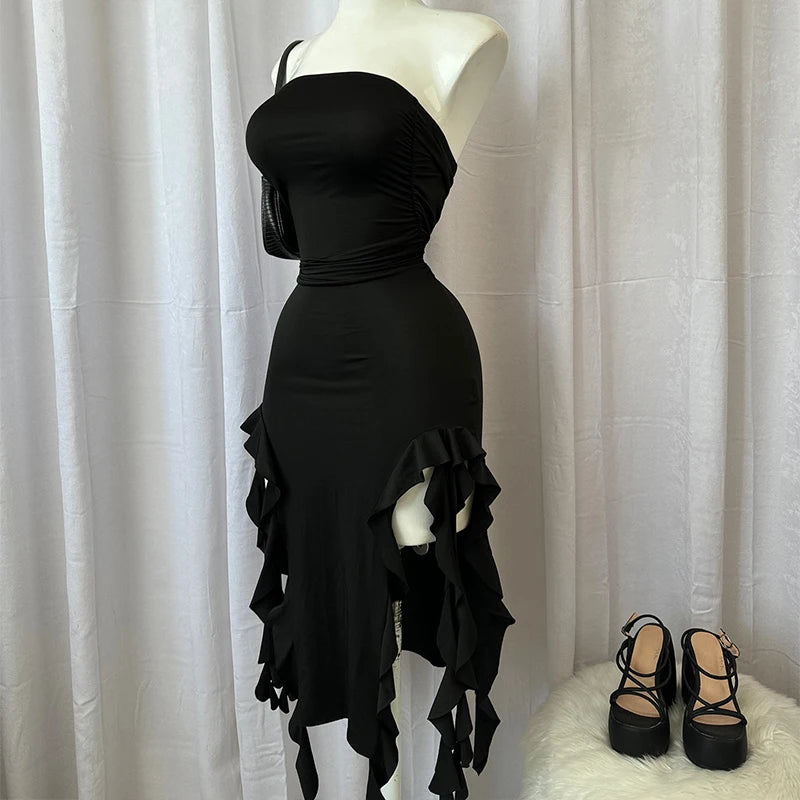 Selene Strapless Tassel Midi Dress