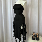 Selene Strapless Tassel Midi Dress