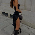 Selene Strapless Tassel Midi Dress