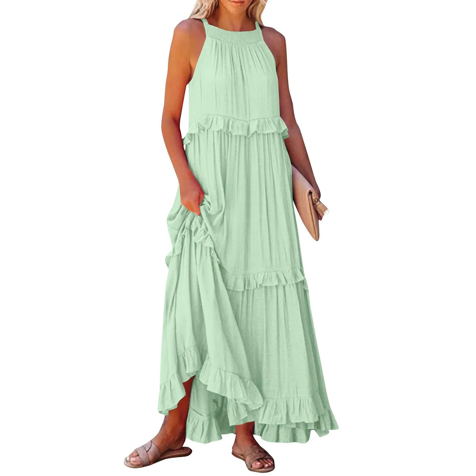 Marina Ruffle Bohemian Maxi Dress