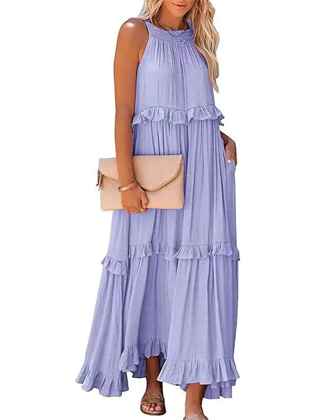 Marina Ruffle Bohemian Maxi Dress
