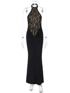 Isadora Lace Halter Maxi Dress